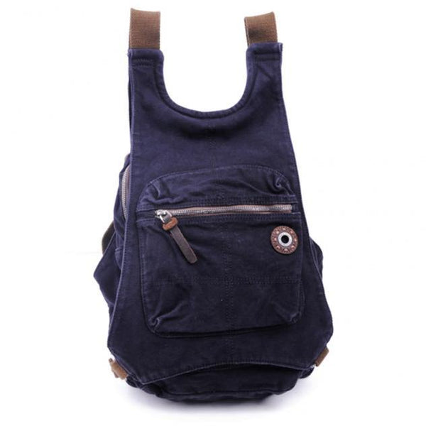 Canvas Dark Blue Mens Hiking Backpack School Backpack Green College Backpack For Men - iwalletsmen