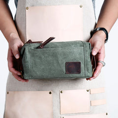 Large Canvas Green Mens Clutch Bag Zipper Wristlet Bag Phone Purse for Men - iwalletsmen
