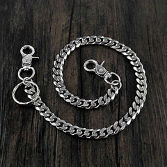 20'' SOLID STAINLESS STEEL BIKER SILVER WALLET CHAIN LONG PANTS CHAIN SILVER Jeans Chain Jean Chain FOR MEN - iwalletsmen