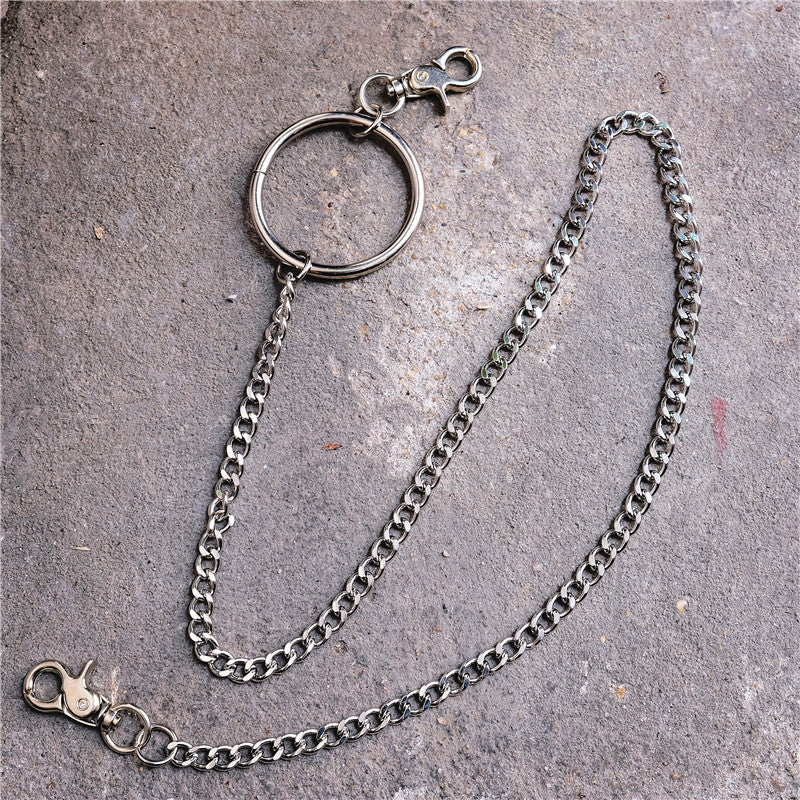 Badass Men's Womens Silver Ring  Pants Chain Long Wallet Chain Biker Wallet Chain For Men - iwalletsmen