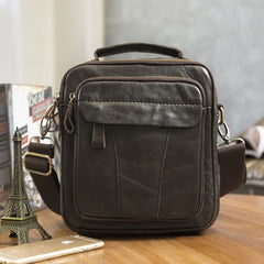 Cool Leather Mens Small Side Bag Messenger Bags Shoulder Bags for Men - iwalletsmen