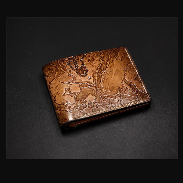 Handmade Leather Tooled League of Legends LOL Thresh Mens billfold Wallet Cool Leather Wallet Slim Wallet for Men