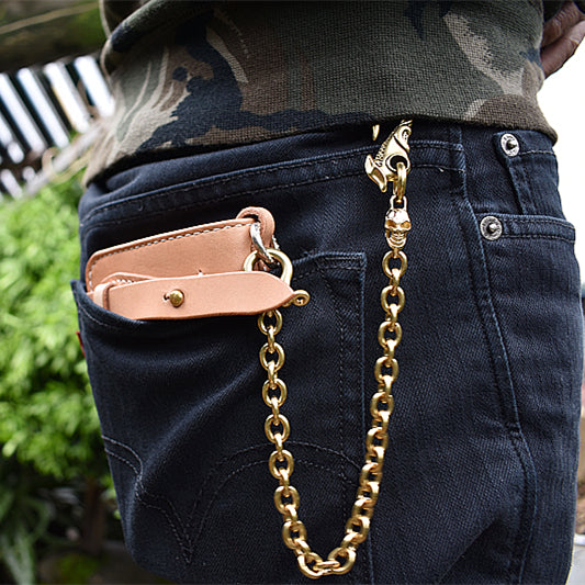 Cool Men's Brass Dragon Skull  Wallet Chain Pants Chains Biker Wallet Chain For Men - iwalletsmen