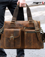 Cool Leather Men Large Overnight Bag Travel Bags Weekender Bags For Men - iwalletsmen