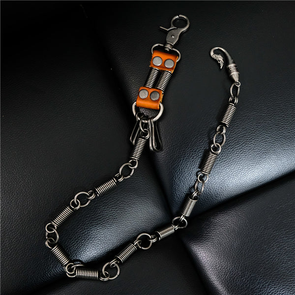 Cool Men's Silver Long Pants Chain Punk Long Biker Wallet Chain For Men - iwalletsmen