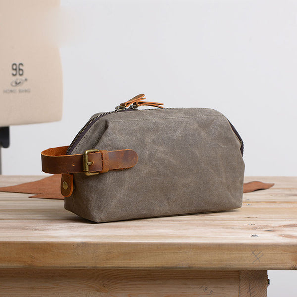 Large Canvas Mens Clutch Bag Zipper Wristlet Bag Phone Purse for Men - iwalletsmen