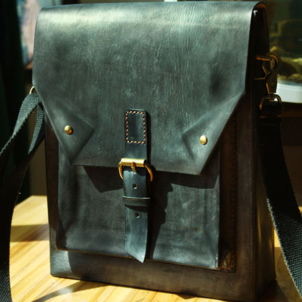 Cool Handmade Leather Mens Backpack Travel Backpack Messenger Bag for men - iwalletsmen