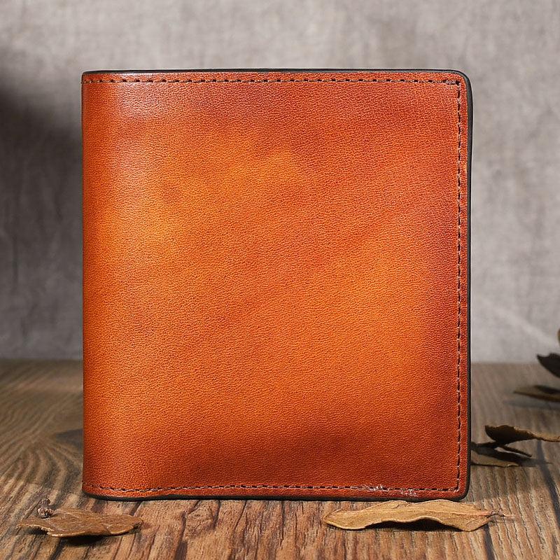 Brown Leather Mens Cool billfold Leather Wallet Men Small Bifold Wallets for Men - iwalletsmen