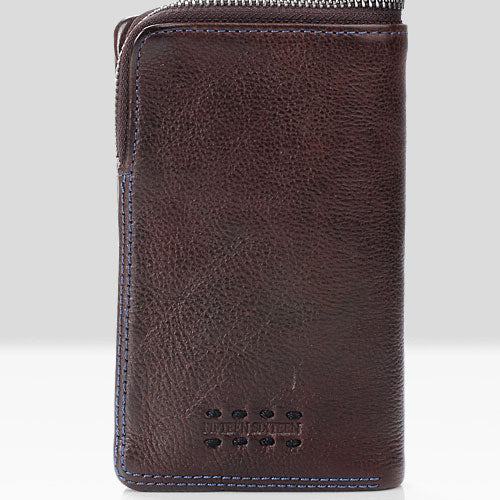 Handmade Mens Cool billfold Leather Wallet Men Small Zipper Wallets Bifold for Men - iwalletsmen