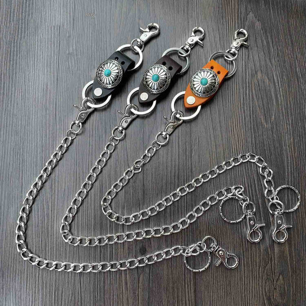 Badass Silver Mens Long Wallet Chain Biker Wallet Chain Pants Chain For Men - iwalletsmen