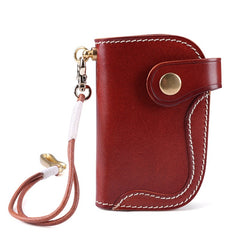 Cool Black Leather Men's Biker Key Wallet Card Holder Key Chain Key Holders Key Holder For Men - iwalletsmen