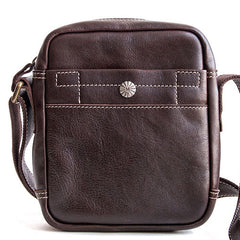 Genuine Leather Mens Cool Messenger Bag Sling Bag Chest Bag Bike Bag Cycling Bag for men