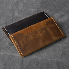 Dark Brown Leather Mens Long Wallet Bifold Brown Clutch Long Wallet For Men - iwalletsmen