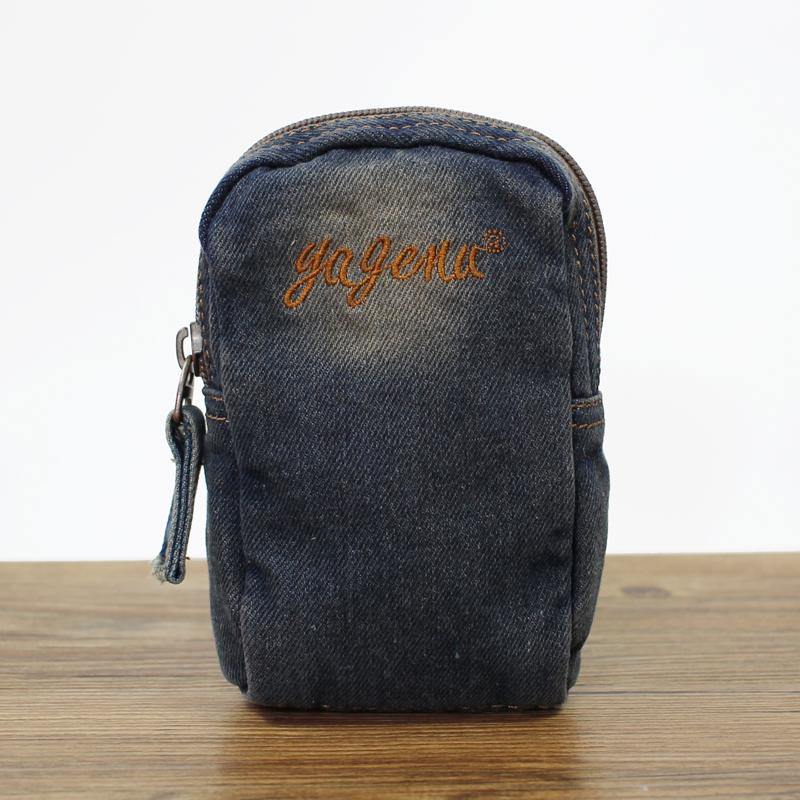 Denim  Womens Mens Mobile Bag Wristlet Bag Jean Blue Clutch Purse For Women - iwalletsmen