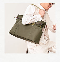 Cool Black Nylon Mens 15 inches Large Messenger Bag Briefcase Handbag Nylon Travel Green Shoulder Bag for Men - iwalletsmen