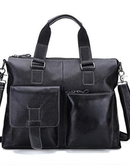 Vintage Leather Mens Briefcase Business Briefcase Cool Work Briefcase For Men - iwalletsmen