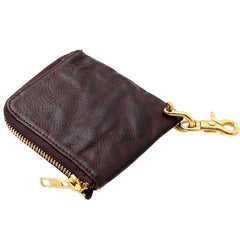 Cool Coffee Leather Mens Small Biker Chain Wallets Front Pocket Chain Wallet Small Wallet For Men - iwalletsmen