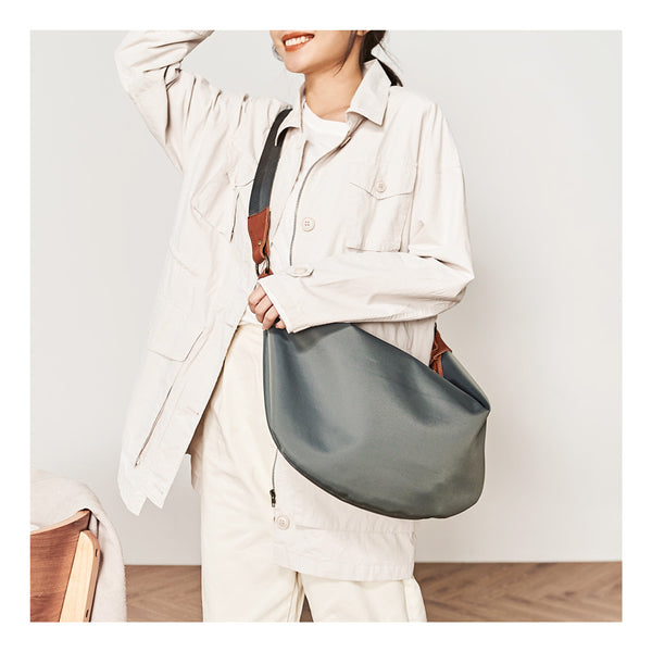 Fashion Nylon Mens Womens Khaki Messenger Bags Nylon Side Bag Shoulder Bag for Men Women - iwalletsmen