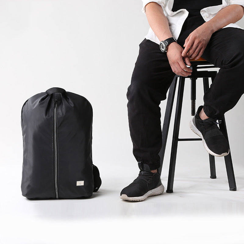 Cool PVC Water Repellent Fabric Men's Black Travel Backpack Large 15.6'' Backpack Laptop Backpack For Men - iwalletsmen