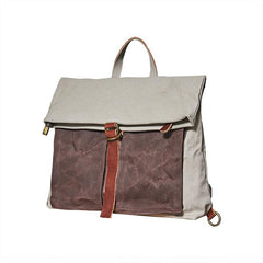 Canvas Leather Convertible Backpack Messenger Bag Satchel Backpack Mens Canvas Messenger Backpack for Men - iwalletsmen