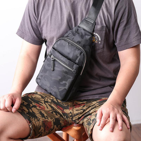 Cool Nylon Men's Sling Bag Camouflage Chest Bag Nylon One shoulder Backpack Sling Pack For Men - iwalletsmen