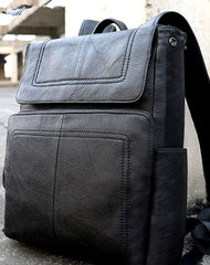 Cool Leather Mens Black Backpack for School Backpacks Travel Backpacks For Men - iwalletsmen