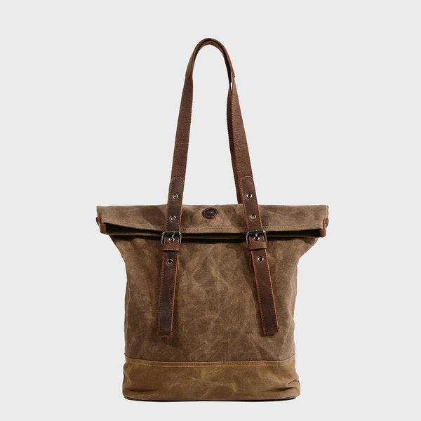 Cool Canvas Leather Mens Large Shopping Handbag Tote Bag Shoulder Bag Tote Purse For Men - iwalletsmen