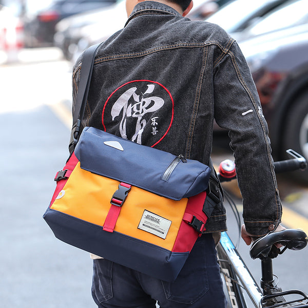Trendy Nylon Cloth Mens Motorcycle Bag Postman Bag Messenger Bag Side Bag For Men - iwalletsmen