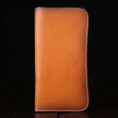 Handmade Leather Mens Clutch Wallet Cool Leather Wallet Long Phone Wallets for Men