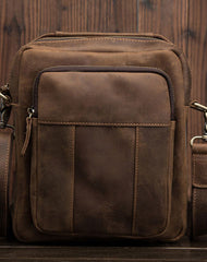 Cool Mens Leather Small Side Bag Small Messenger bag Shoulder bag For Men - iwalletsmen