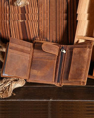 Vintage Leather Small Mens Wallet Bifold billfold Wallet for Men - iwalletsmen