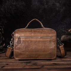 Brown Men's Small Professional Briefcase 10‘’ Laptop Handbag Business Shoulder Bag For Men - iwalletsmen