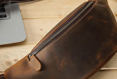 Cool Mens Leather Belt Bag Fanny Pack Waist Bags For Men - iwalletsmen