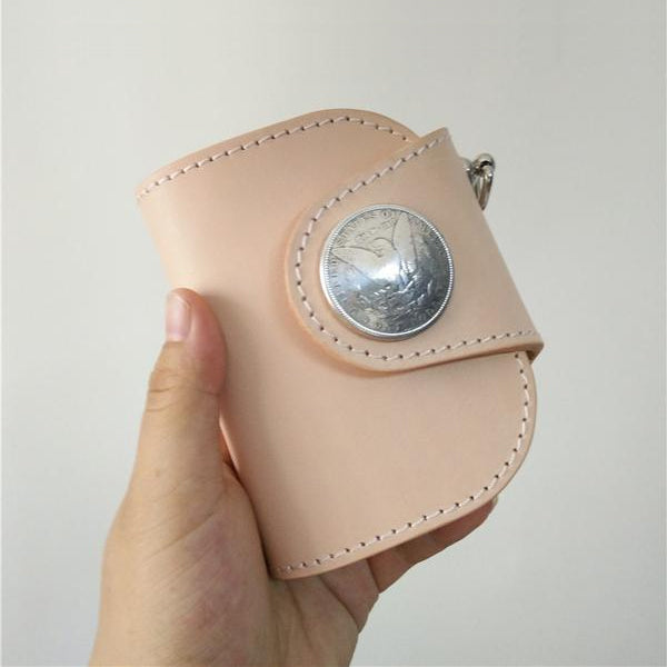 Handmade Mens Leather Small Biker Chain Wallet Cool billfold Biker Wallet with Chains - iwalletsmen