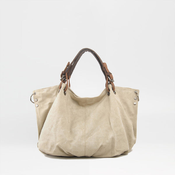 Cool Canvas Leather Womens Mens Simple Fashion Handbag Tote Bag Shoulder Bag Tote Purse For Men - iwalletsmen