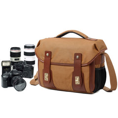 Mens Canvas Camera Messenger Bag Side Bag Courier Bag Camera Shoulder Bag for Men - iwalletsmen