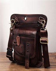 Cool Vintage Leather Mens Belt Pouch Waist Bag Drop Leg Bag Mini Shoulder Bag For Men - iwalletsmen