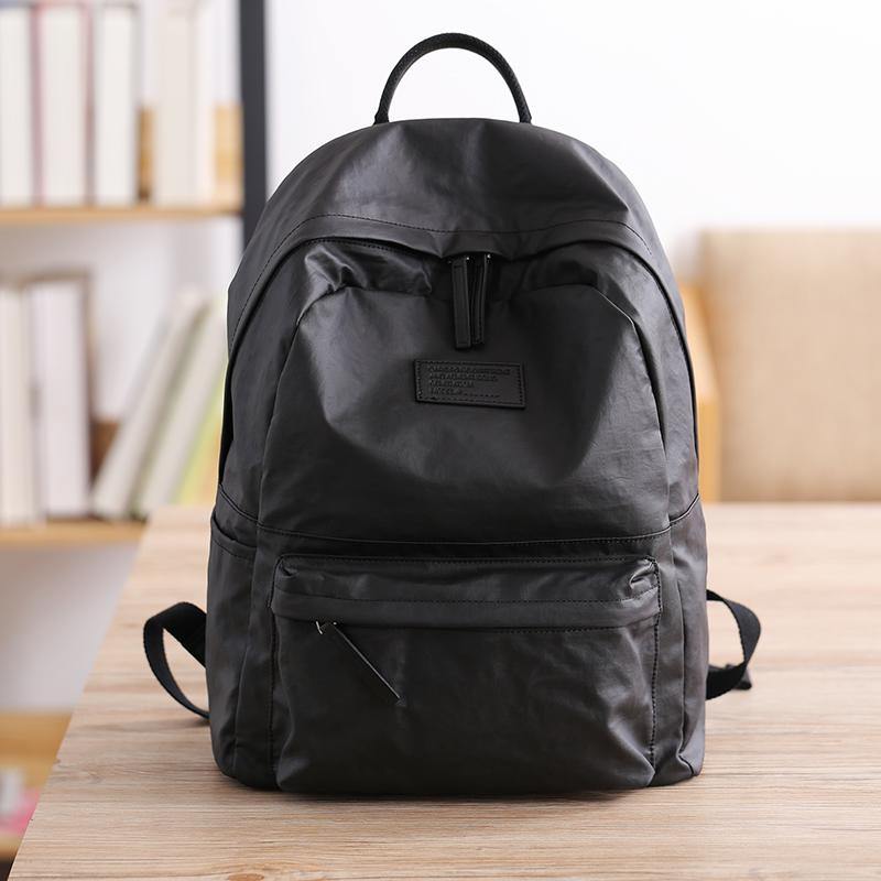 Cool Black Nylon Backpack Men's 14 inches Waterproof Backpack School Backpack For Men - iwalletsmen