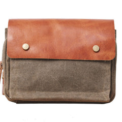 Canvas Leather Mens Belt Pouch Waist Bag Fanny Pack Small Side Bag for Men - iwalletsmen