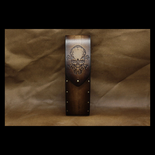 Handmade Mens Womens Tooled SKull Wooden Leather Glasses Case Glasses Box Glasses Holder Eyeglass Case