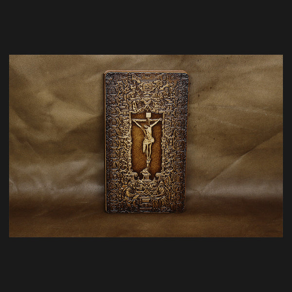 Handmade Leather Tooled Christian Jesus Mose Notebook Journal Travel Book Diary