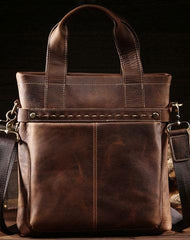 Vintage Leather Mens Handbag Briefcases Shoulder Bag Work Briefcase For Men - iwalletsmen