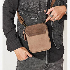 Cool Canvas Mens Mini Side Bag Small Vertical Messenger Bags Courier Bag for Men - iwalletsmen