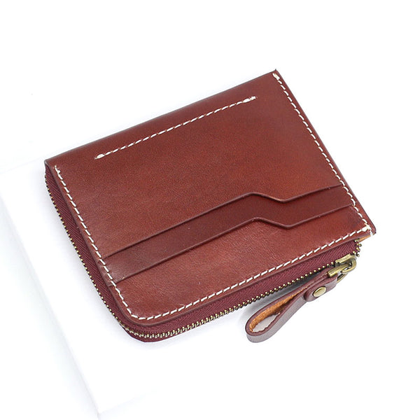 Leather Mens Front Pocket Wallets Small Slim Wallet Card Wallet Change Wallet for Men - iwalletsmen