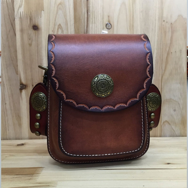 Leather Belt Pouch Mens Small Cases Waist Bag Hip Pack Belt Bag Fanny Pack Bumbag for Men