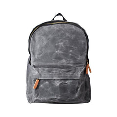 Gray Waxed Canvas Mens Laptop Backpack College Backpack Gray Canvas Travel Backpack for Men - iwalletsmen