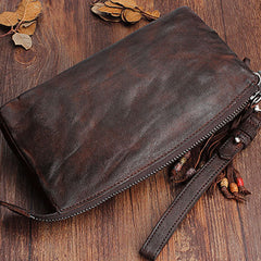 Handmade Mens Cool Long Leather Chain Wallet Cards Biker Trucker Wristlet Wallet - iwalletsmen