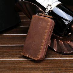 Cool Fashion Leather Men's Car Key Wallet Zipper Key Holder For Men - iwalletsmen