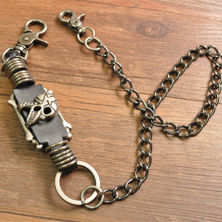 Badass Mens Skull Metal Stainless Biker Wallet Chain Pants Chain Wallet Chain For Men - iwalletsmen
