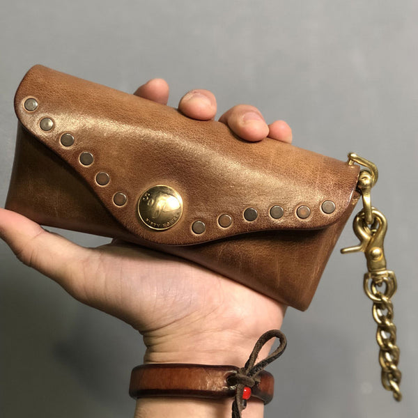 Handmade Mens Womens Cool Wooden Leather Glasses Case Glasses Box Glasses Holder Eyeglass Case